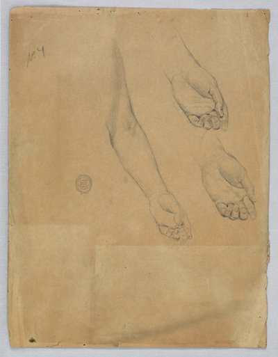 Tre studier av en venstrehånd av Francis Augustus Lathrop