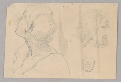 To skisser av et kvinnehode av Francis Augustus Lathrop