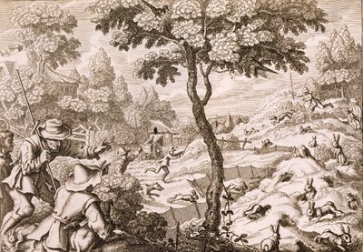 Cony Catching, gravert av Wenceslaus Hollar, 1671 av Francis Barlow