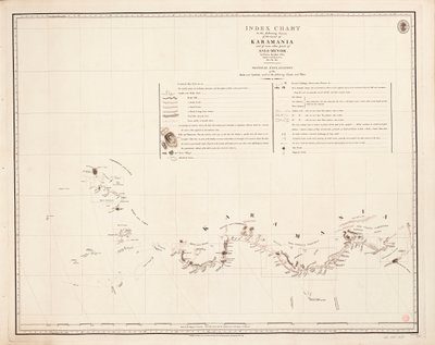 Indeksdiagram til følgende undersøkelse av kysten av Karamania av Francis Beaufort