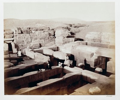 Et utgravd tempel ved foten av Sfinxen, Giza, Egypt, 4. mars 1862 av Francis Bedford