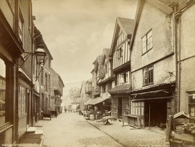 Butcher Row, middelaldergate i Coventry, Warwickshire, c1880 av Francis Bedford