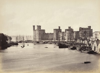 Carnarvon Castle og elvemunning (578) av Francis Bedford