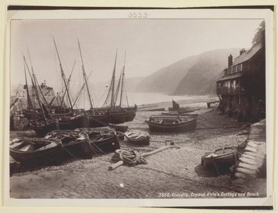 Clovelly, Crazed Kates hytte og strand av Francis Bedford