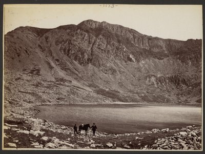 [Menn og hest ved innsjøen] av Francis Bedford