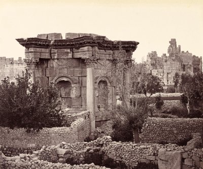 Det sirkulære tempelet (Venustempelet), Baalbek av Francis Bedford