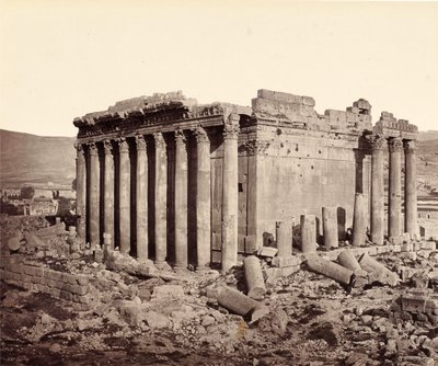 Jupitertempelet i Baalbek, fra nordvest av Francis Bedford