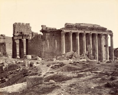 Jupiters tempel, fra nordøst, Baalbek av Francis Bedford