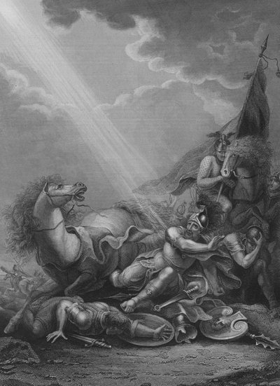 The Conversion of St Paul (gravering) av Francis Bourgeois