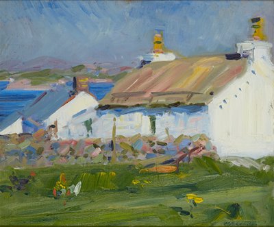 Crofts, Iona (olje om bord) av Francis Campbell Boileau Cadell