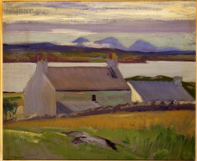 Nightfall, Iona, Paps of Jura beyond (olje på lerret) av Francis Campbell Boileau Cadell