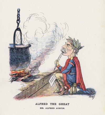 Alfred den store, herr Alfred Austin (farge litho) av Francis Carruthers Gould