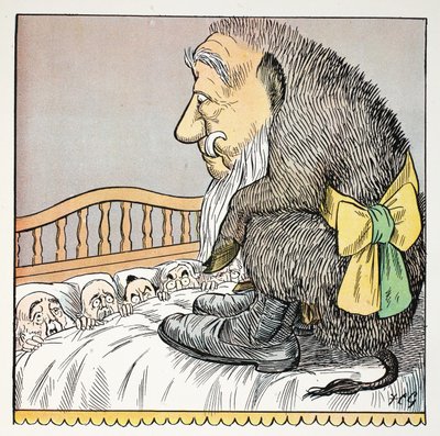 O, illustrasjon fra The Struwwelpeter Alphabet, vers av Harold Begbie (1871–1929) av Francis Carruthers Gould