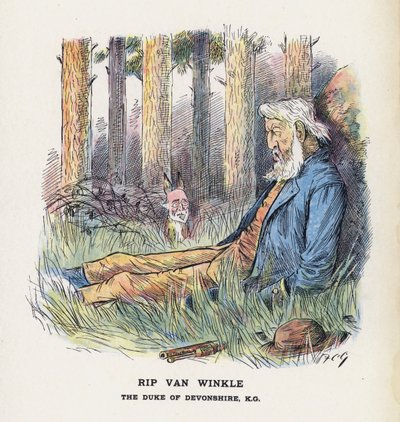 Rip Van Winkle, hertugen av Devonshire (farge litho) av Francis Carruthers Gould