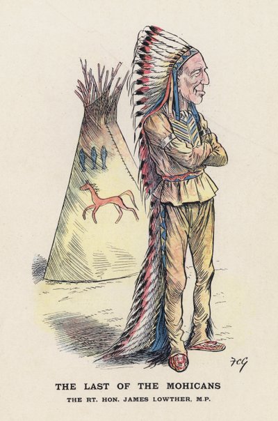 The Last of the Mohicans, The Rt Hon James Lowther (farge litho) av Francis Carruthers Gould