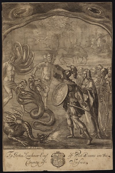 Aeneas, Sybil, Centaurs, Geryon, Briareus, Hydra, Chimaera av Francis Cleyn