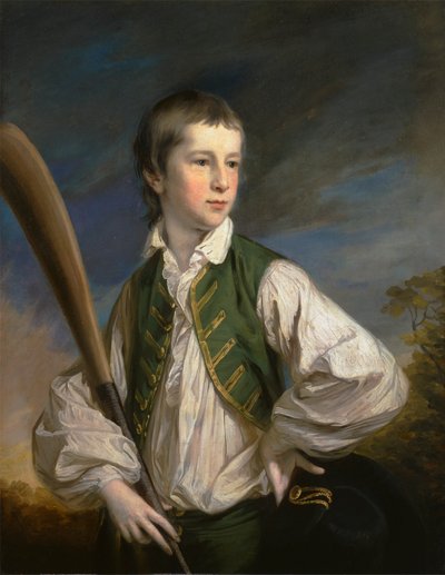 Charles Collyer som gutt, med en cricket flaggermus av Francis Cotes