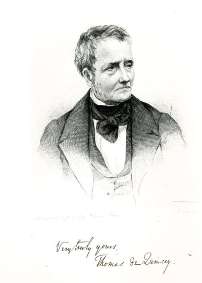 Thomas de Quincey (1785-1859), fra et daguerreotypi-fotografi av Howie av Francis Croll