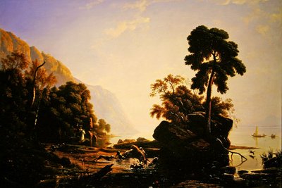 A Stag Hunt (olje på lerret) av Francis Danby