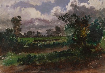 En utsikt over kunstnerens hage fra huset hans i Exmouth, Devonshire av Francis Danby