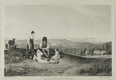 Utsikt fra Kings, Weston Hill, fra Three Views, illustrerende for The Scenery of Bristol og dens nærhet av Francis Danby