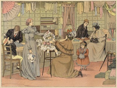 Bedfords butikkbok: Milliner (fargelitografi) av Francis Donkin Bedford
