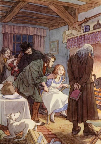 Illustrasjon til Sirissen på ildstedet av Charles Dickens (fargelitografi) av Francis Donkin Bedford