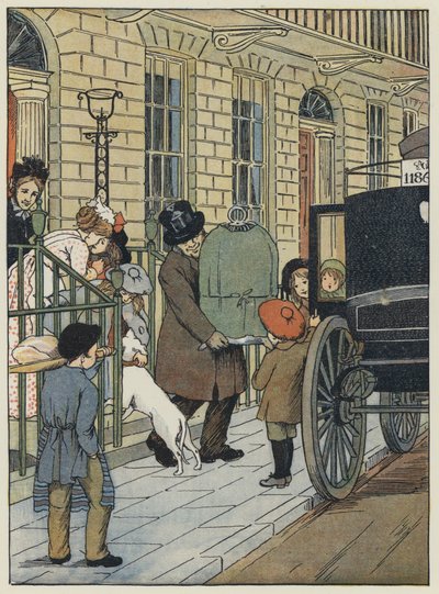 London: Hjemover! (fargelitografi) av Francis Donkin Bedford