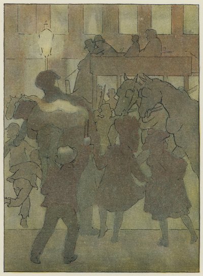 London: I en London-tåke (fargelitografi) av Francis Donkin Bedford