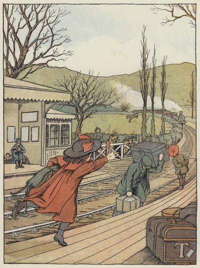 London: The Country Station (fargelitografi) av Francis Donkin Bedford