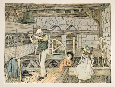 Klokkevinderen, fra Fire og tjue arbeidere, utgitt 1900 (fargelitografi) av Francis Donkin Bedford