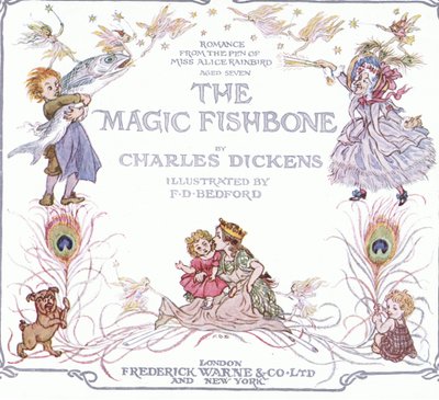 Tittelside, fra The Magic Fishbone, utgitt av Warne amp; Co, ca. 1940 (fargelitografi) av Francis Donkin Bedford