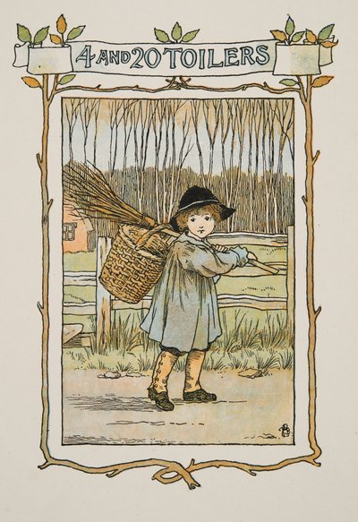 Vignett fra Fire og tjue arbeidere, utgitt 1900 (fargelitografi) av Francis Donkin Bedford