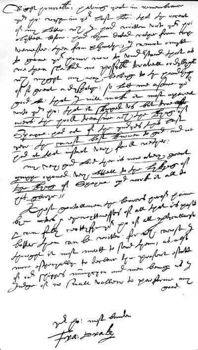 Brev til William Cecil, Lord Burghley, Lord High Treasurer, skrevet om bord på flaggskipet hans, 