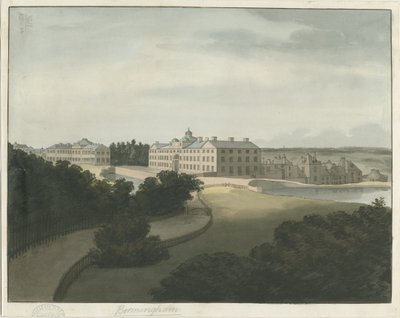 Soho Manufactory: akvarellmaleri med pennomriss, og [slutten av 1700-tallet] av Francis Eginton