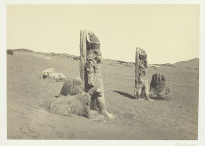 Kolosser og Sphynx ved Wady Saboua, Nubia, 1857. av Francis Frith