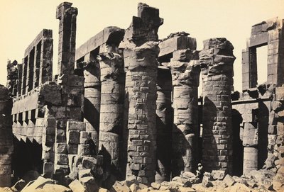 "Egypt og Palestina": ruinene av den store hypostilhallen til Amon-Ras store tempel, Karnak, Egypt av Francis Frith