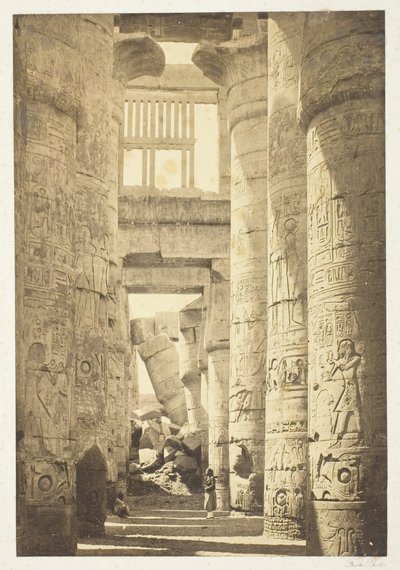 Interiør i Hall of Columns, 1857, trykt 1862. av Francis Frith