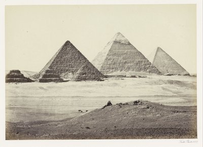 Piramides van Gizeh Pyramidene i El Geezeh. Fra sør-vest (tittel på objekt) av Francis Frith
