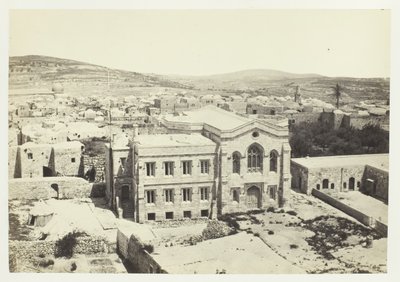 Den nye engelske kirken fra Hippicus-tårnet, Jerusalem, 1857. av Francis Frith