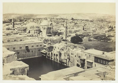 The Pool of Hezekiah, fra Hippicus-tårnet, Jerusalem, 1857. av Francis Frith