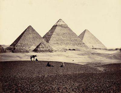 Pyramidene i El-Gizeh, sett fra sørvest av Francis Frith