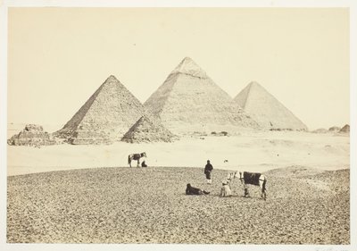 Pyramidene i El Geezeh, fra sørvest, 1857. av Francis Frith