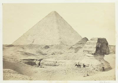 Sfinksen og den store pyramiden, Giza, 1857. av Francis Frith