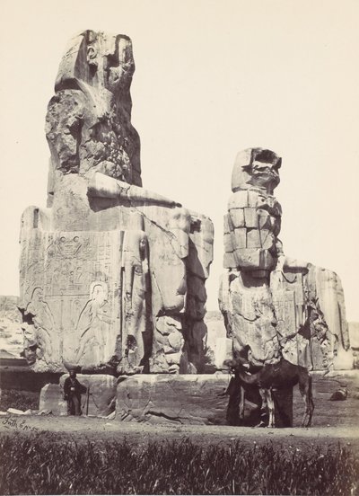 Statuene av Memnon. Thebensletten, 1857. av Francis Frith