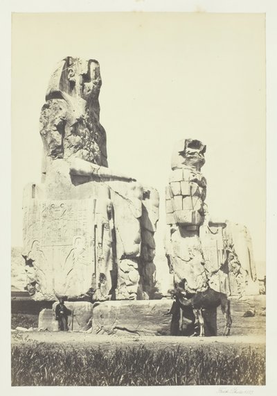 Statuene av Memnon, Thebensletten, 1857. av Francis Frith