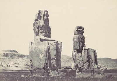 Statuene av Memnon. Thebensletten, 1857. av Francis Frith