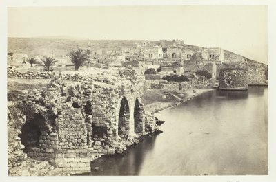 Byen og innsjøen Tiberias, fra sør, 1857. av Francis Frith