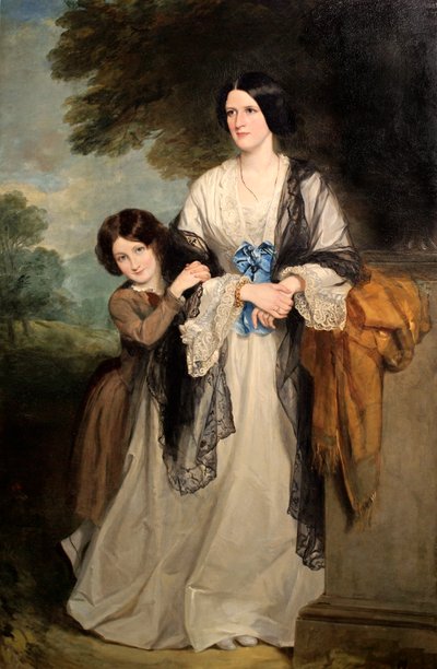 Juliana, grevinne av Leicester med sitt eldste barn Lady Julia Coke av Francis Grant