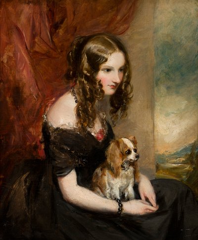 Portrett av Hon. Selina Weld Forester, Viscountesse Newport og senere grevinne av Bradford (1819-1894), ca. 1839-78 (olje om bord) av Francis Grant